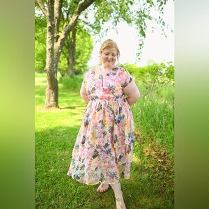 Ulla Popken Floral Chiffon Dress
